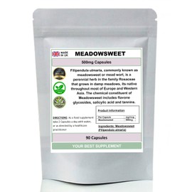 Meadowsweet Capsules 100% Natural Pure no additives (Filipendula) (90)