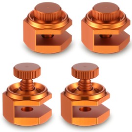 Ceoighe 4 Pack Stair/Square Gauge Set for Framing Square, Stair Stringer Layout Tool for Circular Saw, Carpentry Squares and Rafter Layout, Aluminum Alloy Stair Gauge Tool (Orange)