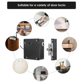 Clickinline Electronic Cabinet Lock Hidden DIY Invisible Cabinet Lock RFID Home Office Smart Drawer Locker for Door Wardrobe Cupboard