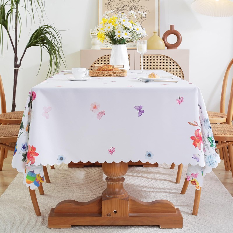 Romcade Easter Tablecloth 4.92 * 5.90ft Rectangular Table Cloth Cute