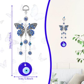 Evil Eye Hanging Decoration, Blue Evil Eye Glass Hanging Pendant Car Charm Ornament Evil Eye Decor Turkish Greek Amulet Car Accessories for Jewelry Good Luck Protection Wedding Party Favors