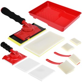 QWORK Paint Edger Tool Kit, 7 in + 4 in Paint Edger Trimmer, 10-Piece Paint Pad Applicator Kit, Corner Wall and Ceiling Pad Painting Tool