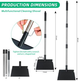 WBCBEC Multifunctional Garden Cleaning Shovel Flat Shovel Snow Shovel, 48 Inch Adjustable Snow Ice Chopper, Ice Removal Tool for Road, Outdoor Spade Tool for Weeding, Lawn Edging, Digging, Ice Removal