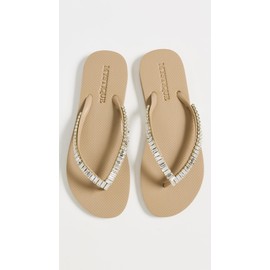 Mystique Women's Flip Flops, Nude/Clear, 7-8 Medium US