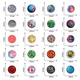130Pcs Disco Ball Stickers Pack, Cool Aesthetic Trendy Vinyl Waterproof Sticker Decals for Water Bottle,Laptop,Phone,Scrapbooking,Journaling Gifts for Adults Teens Kids for Party Supply Favor Decor
