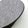 Border Stitching Round Dual-Color Felt Reversible Placemat (Black/Gray), Set of