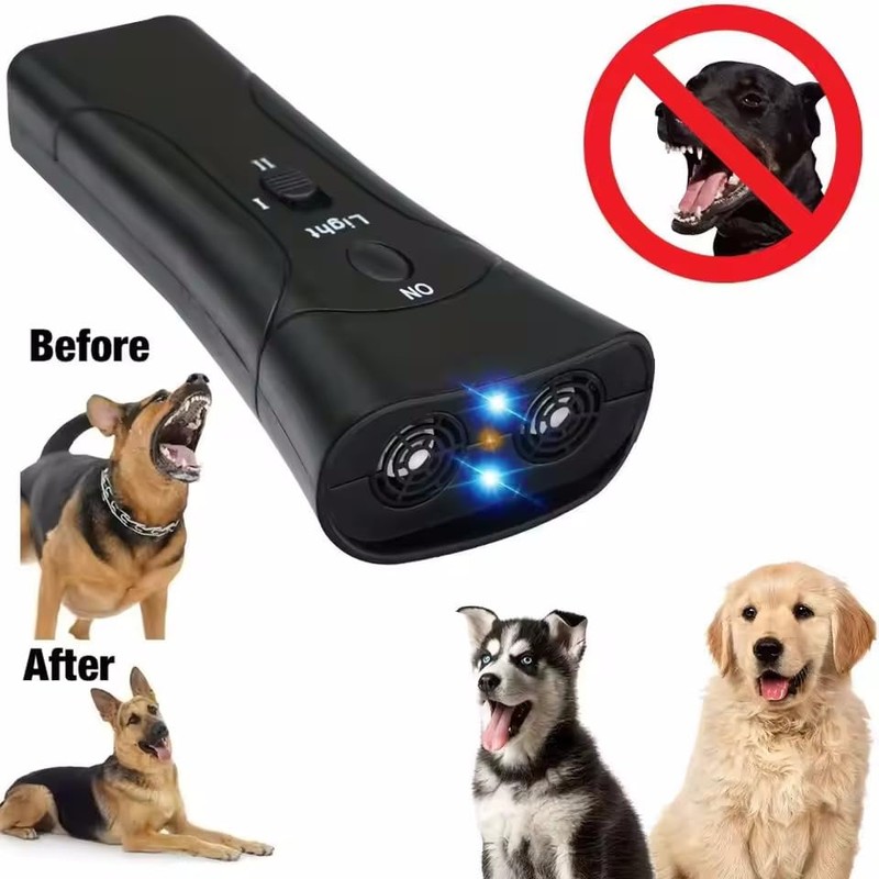 Plastic Ultrasonic Dog Repeller Deterrent,LED Light Anti Barking Equipment Dog