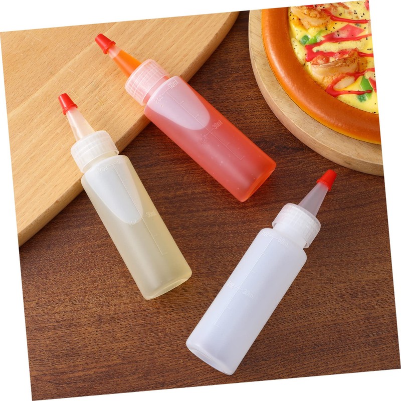 VICASKY 20 Pcs Transparent Plastic Squeeze Bottles with Graduated Scale