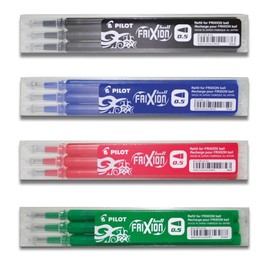 Pilot Frixion Ball Refill 0.5 Set of 12 Black Blue Red Green
