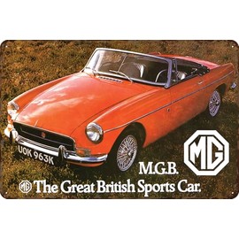 LUCKYLINDE MGB V1 Retro Tin Sign Suitable for MG Oldtimer Fans and Lovers, Workshop and Garages Sign, 20 x 30 cm