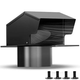 Roof Vent Removable 6'', Exhaust Vent Cap Anti-Rust Galvanized Steel for Ventilation System-with Damper Bathroom&Kitchen etc (6 inch)