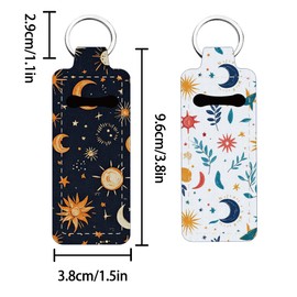 FREEBLOSS Wallets Lip Balm Holder Keychain Lip Gloss Holder Keychain Chapstick Holder Divination Pattern Never Lose Your Lip Balm Chapstick Sleeves for Women Friends Gift 3.8x9.6cm