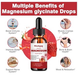 Magnesium Glycinate Liquid - 1000mg Liquid Magnesium Complex Supplement with Bromelain, D3, B6 & K2 - Magnesium Glycinate 500mg for Calm Mood/Muscle &
