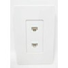 RiteAV - 2 Port Cat5e Ethernet Wall Plate Screwless Decorative