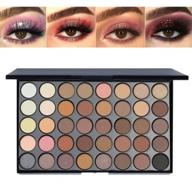 BONNIE CHOICE 40 Colors Highly Pigmented Eye Makeup Palette, Matte Shimmer Metallic Eyeshadow Pallet (Neutral)