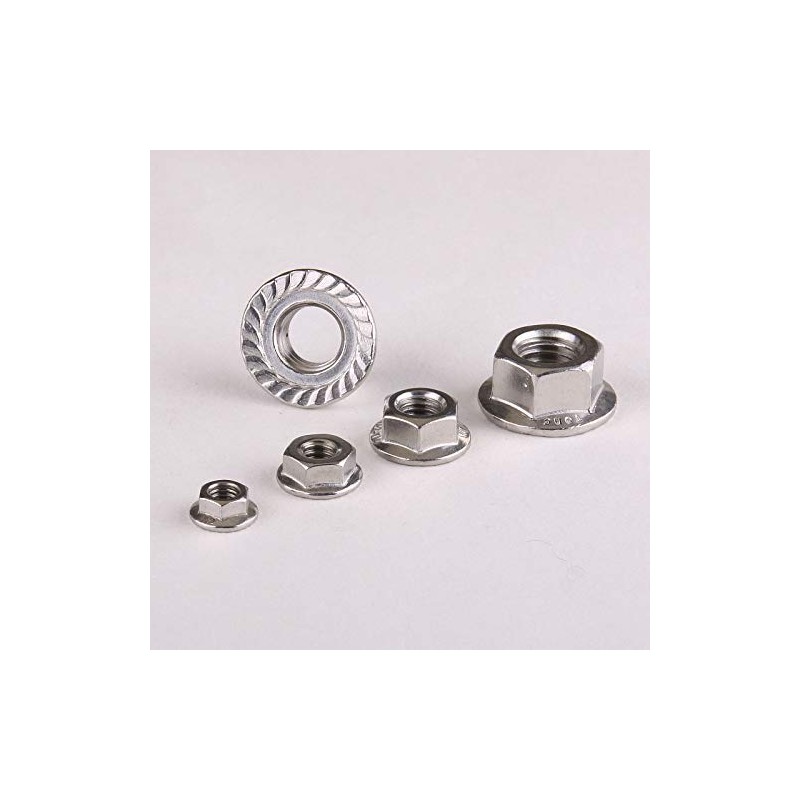 M8 Stainless Steel Serrated Flanged Nuts Hex Flange Nut