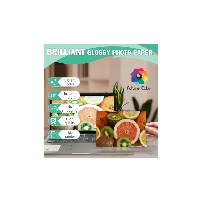Papel Fotográfico Glossy Carta 220gr 20 Hjs Pack 10 Paq