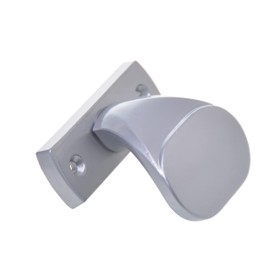 Aqbau® Door knob for frame doors, aluminium button press, door knob, fixed door knobs, sliding door handle, garage door handle for doors, gates, gates (silver)