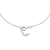 Vanbelle Sterling Silver Jewelry Centered Leaf Nature-Theme Anklet with Rhodium