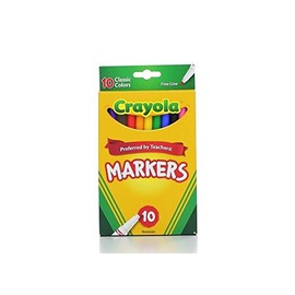 Crayola 58-7726 Classic Fine Line Markers Assorted Colors 10 Count, 2 Pack