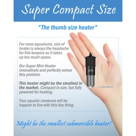 AquaMiracle Adjustable 20W Small Aquarium Heater Submersible Fish Tank Heater Betta Heater Turtle Heater Super Mini Aquarium Heater with Digital Display Thermostat, for 2-4 Gallon Tanks