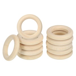 PATIKIL 30mm Wooden Rings for Crafts, 100 Pack Natural Wood Rings Unfinished Wood Loop Circle for Pendant Connectors Jewelry Making Macrame DIY Crafting, Brown