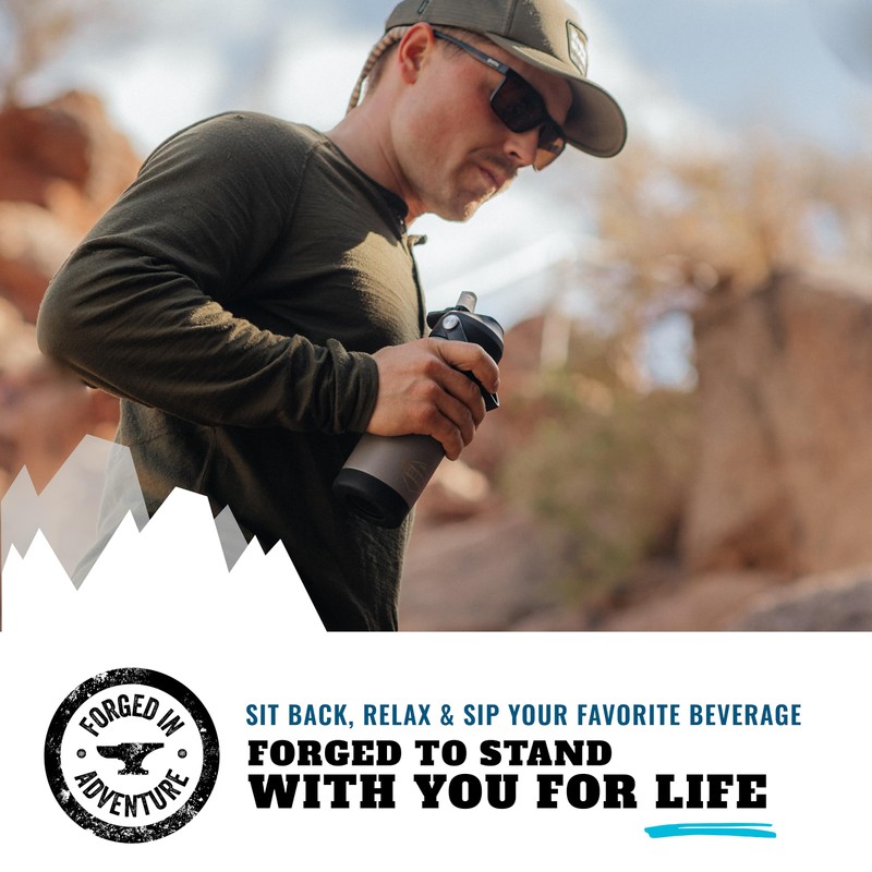 Cordova Outdoors Trailhead Class Water Bottle, Obsidian, 18 oz