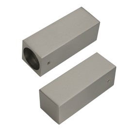 End cap, end piece cuboid for curtain rod, 20 mm diameter, pure, nickel-plated, pack of 2