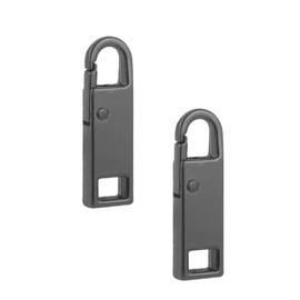 2 Pcs Zipper Pull, Zipper Pulls Replacement, Zipper Gripper, Detachable Universal Zipper Tab Pullers, Zipper Repair Kit for Luggage, Handbags, Jacket, DIY Crafts(Black,37x10x4mm)