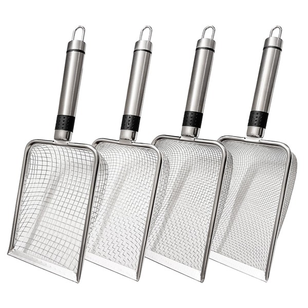4 Pack Garden Soil Sifter Set with 4 Mesh Sizes