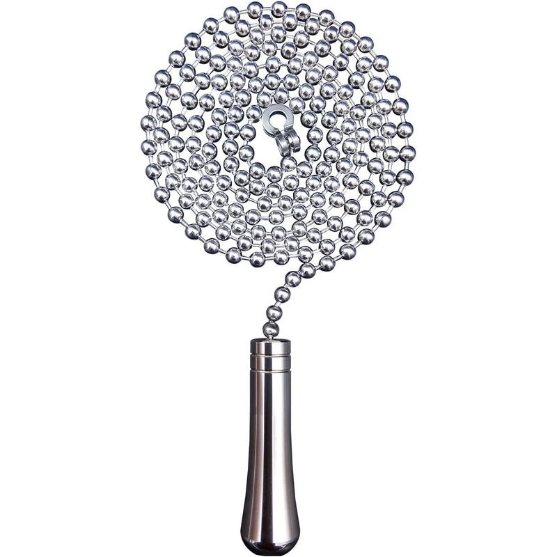 NewZC Teardrop Bathroom Light Pull - Silver Chrome Pull Cord