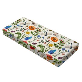 All Smiles Outdoor Bench Cushion 48 x 18 Inch Waterproof Patio Furniture Garden Flowers Farmhouse Decorative Cushions for Chair Chair Yard Garden Deck