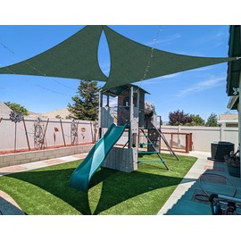 Coarbor 20'x27'x34' Sun Shade Sail Right Triangle Canopy Sunshine Block Heavy Duty Shade Fabric Cover for Outdoor Pergola Yard Patio Deck Carport Garden (Green)