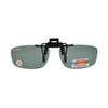 ClipFlipz Rectangular Polarised Medium/Smoke Clip On Flip Up Sunglasses, Grey,