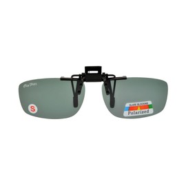 ClipFlipz Rectangular Polarised Medium/Smoke Clip On Flip Up Sunglasses, Grey, M