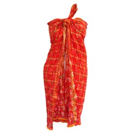 Rastogi Handicrafts New Indian Traditional chunri Design Cover ups Beach Cloth Sarong Swing Suit (Red)