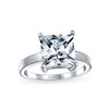 Bling Jewelry Sterling Silver CZ Princess Cut Solitaire Engagement Ring