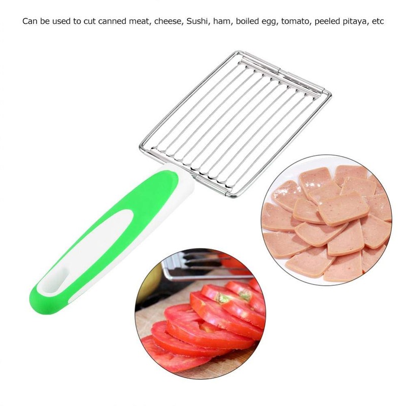 Akozon Luncheon Meat Cutter Stainless Steel Ham Fruit Tomato Slicer