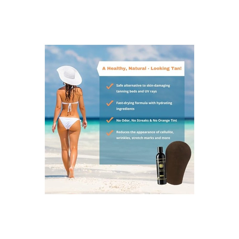 Tan Physics True Color Tanner 8 oz w/FREE Tanning Mitt