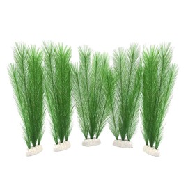 BEGONDIS Aquarium Decorations 5Pcs Fish Tank Artificial Green Water Plants Made of Silk Fabrics Plastic