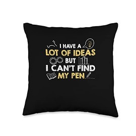 Innovation Technology Brain Genius Inventor I Can't Find My Pen Funny Innovation Technology Throw Pillow, 16x16, Multicolor