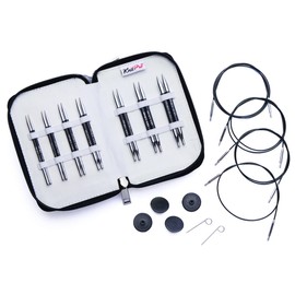 KnitPro Karbonz Knitting Pin Set of 7, Circular, Interchangeable, Special Deluxe Set