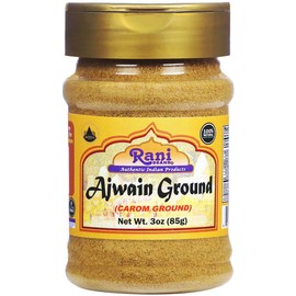 Rani Ajwain Powder (Carom Bishops Weed) Ground Spice 3oz (85g) PET Jar ~ All Natural | Vegan | Gluten Friendly | NON-GMO | Kosher | Indian Origin