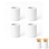 ROHIJALE 4Packs Mini White Ceramic Toothpick Holder Small Porcelain Toothpick