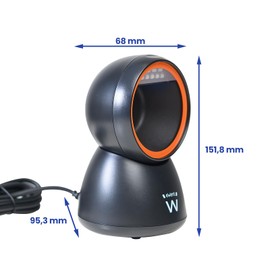 Ewent EW3450 Barcodeleser QR 1D 2D omnidirektional mit USB-Kabel, Freisprecheinrichtung, automatisches Scannen mit Bilderkennung, Handel, Lager, Supermechanik usw