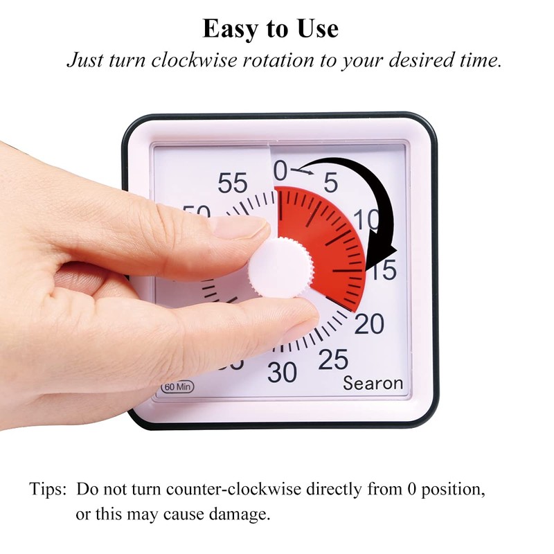 Searon Timer, Visual Timer for Kids and Adults, 3.07 Inches