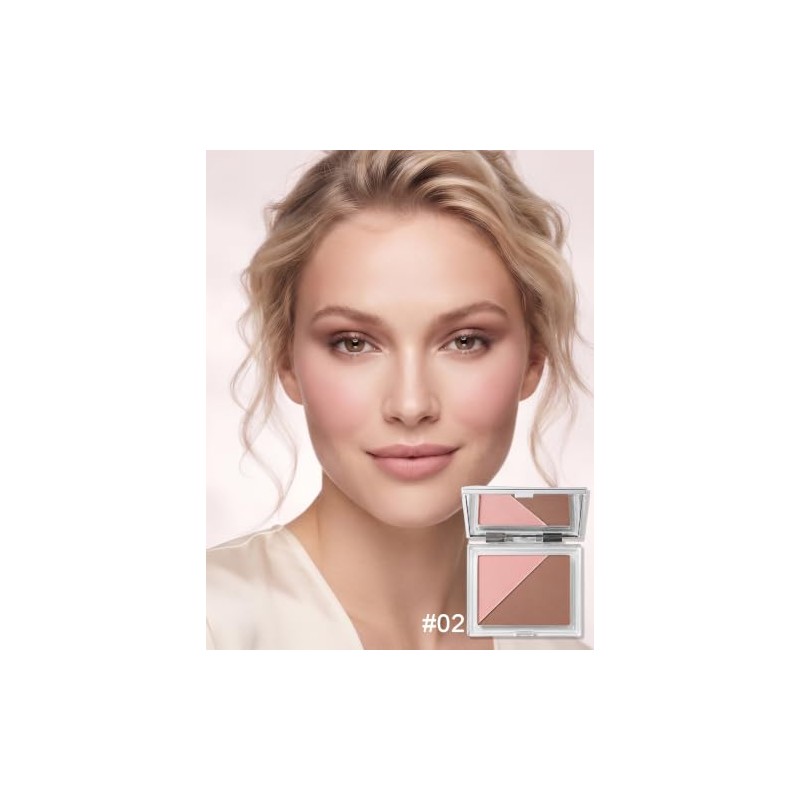 Erinde 3 tonos Cosmetics Powder Blush Palette Mate,01