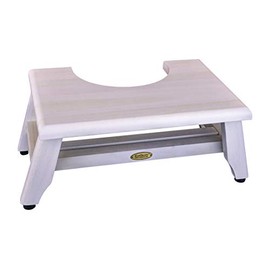 CoastalVogue SerenityPoo 8" High Toilet Stool in White Driftwood Finish