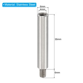 PATIKIL 6pcs M4 Standoffs, M4 35+6mm Spacer Standoffs Steel Threaded Standoffs Screws Kit 4mm ID 6mm OD Metric Male Female Thread Adapters for Circuit Board PCB RC Drones Motherboard