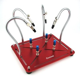 HZY Helping Hands Soldering, Third Hand Soldering Tool PCB Holder With 4 Columns 4 Arms Helping Hands Crafts Jewelry Hobby Workshop Helping Station Non-Slip Base